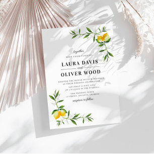 Faire-part de mariage moderne de citron vert aquar