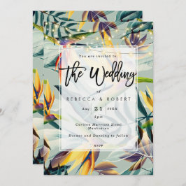 faire-part de mariage moderne de jungle florale