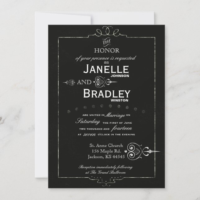 Faire-part de mariage moderne de typographie de (Devant)