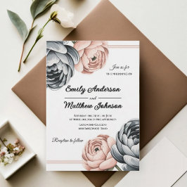 Faire-part de mariage moderne Dusty Rose Designer