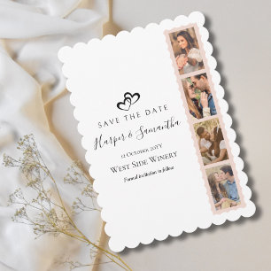 Faire-part de mariage moderne élégant avec collage