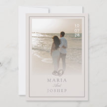 Faire-part de mariage moderne élégant crème modifi