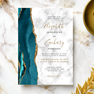 Faire-part de mariage moderne en marbre de sarcell