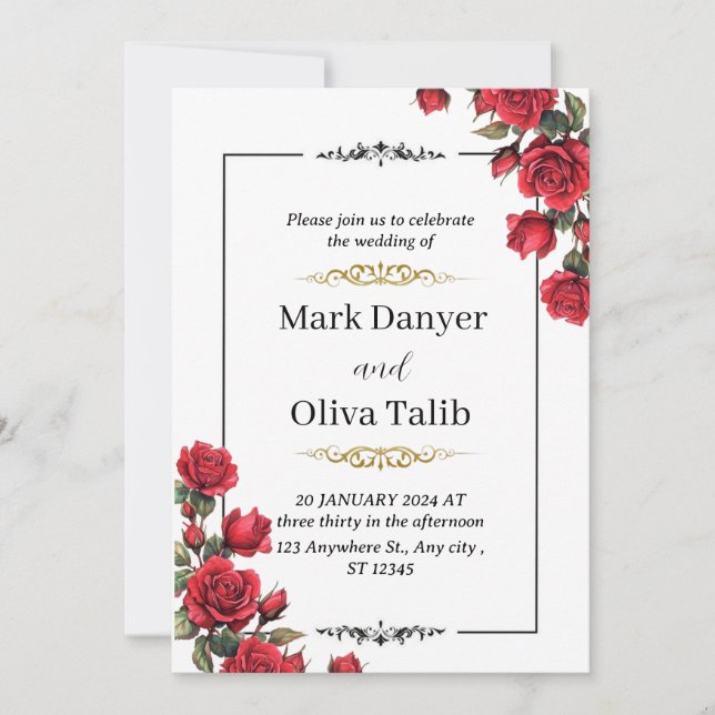 Faire-part de mariage moderne et chic (Devant)