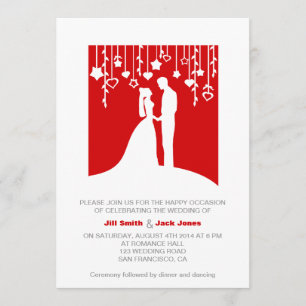 faire-part de mariage moderne et design rouge et b