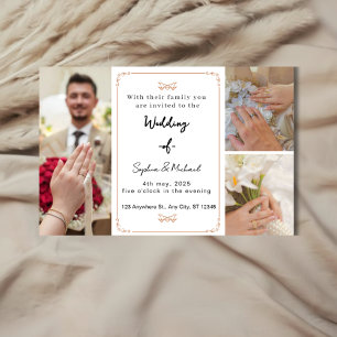 Faire-part de mariage moderne et élégant avec coll