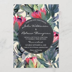 Faire-part de mariage moderne floral de feuille