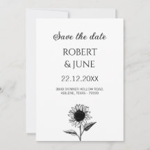 Faire-part de mariage moderne floral minimaliste "