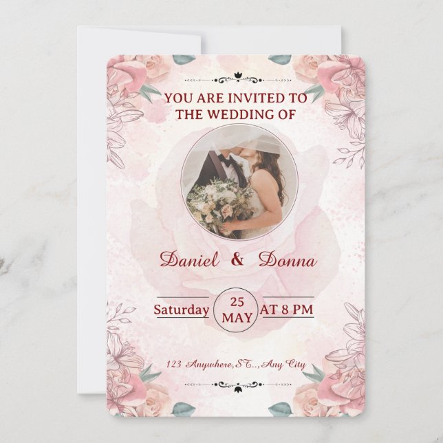 Faire-part de mariage moderne minimaliste (Devant)