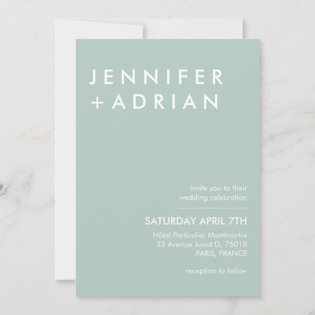 Faire-part de mariage moderne minimaliste (Dos)