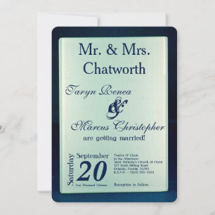 Faire-part de mariage moderne miroir en verre dépo