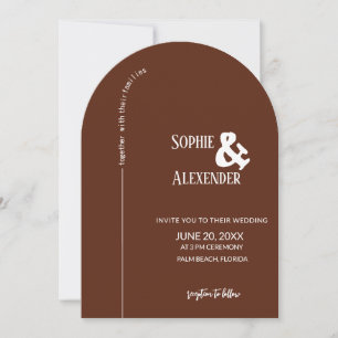Faire-part de mariage moderne Mocha Brown Arch
