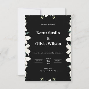 faire-part de mariage moderne noir