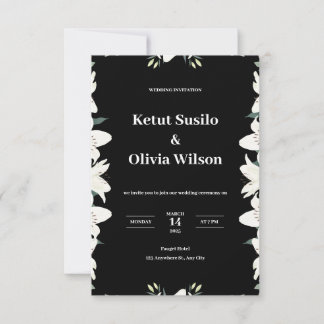 faire-part de mariage moderne noir