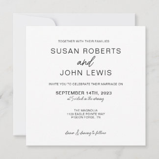 Faire-part de mariage moderne noir et blanc