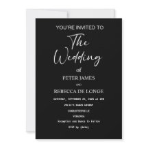 Faire-part de mariage moderne noir et blanc