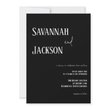 Faire-part de mariage moderne noir et blanc