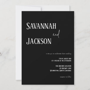 Faire-part de mariage moderne noir et blanc