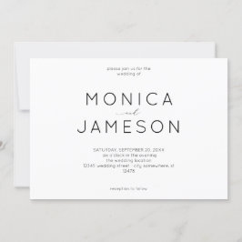 Faire-part de mariage moderne noir et blanc 1