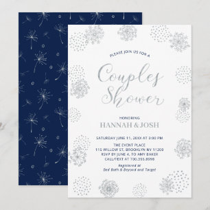 Faire-part de mariage moderne pour couples Navy & 