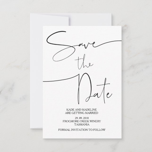 Faire-Part de Mariage Moderne pour Sauvegarder la  (Devant)