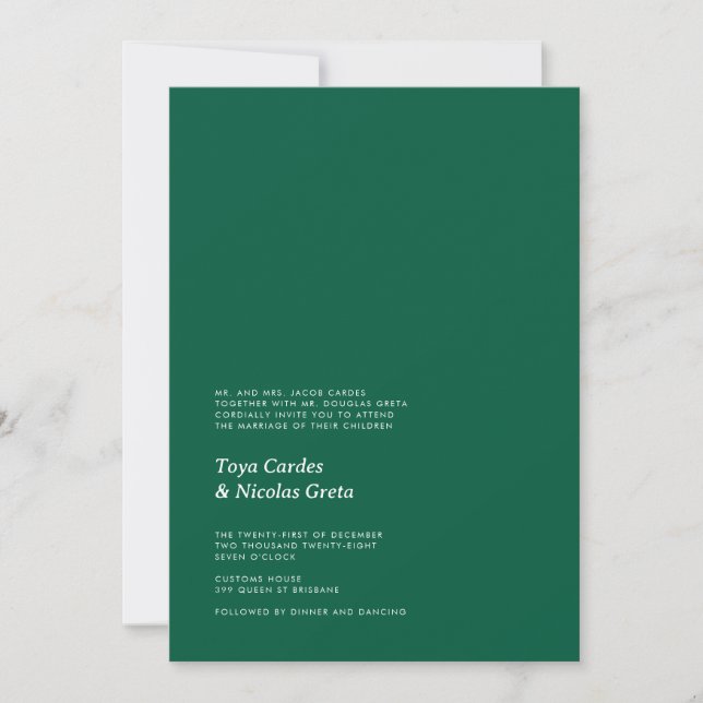 Faire-part de mariage moderne simple (Devant)