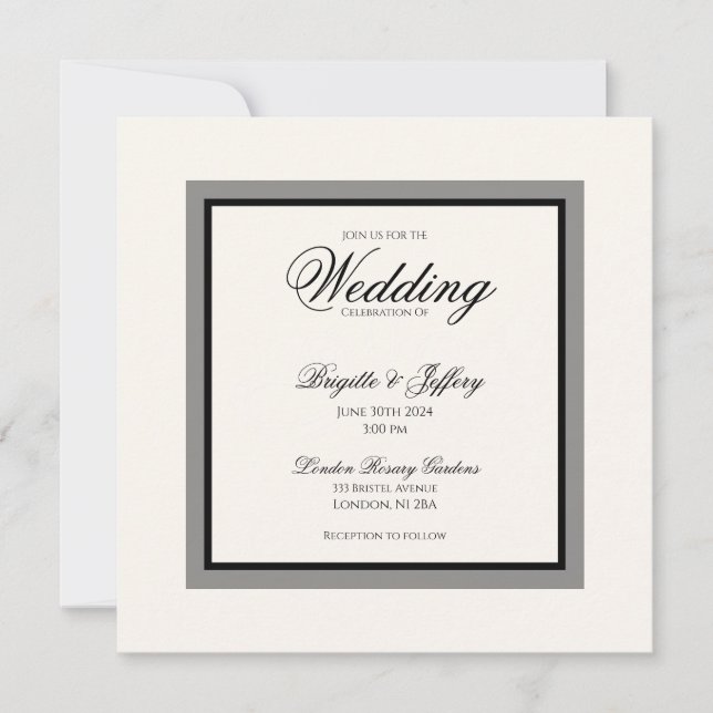 Faire-part de mariage moderne simple écriture (Devant)