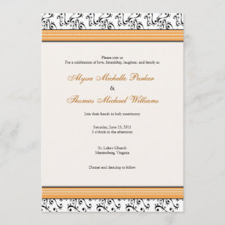 Faire-part de mariage moderne Swirl (Orange)
