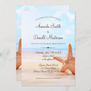 Faire-part de mariage moderne Tropical Beach Starf