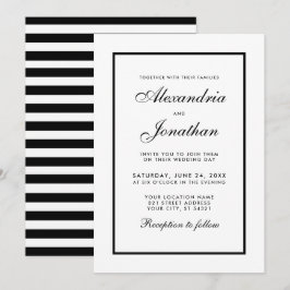 Faire-part de mariage modernes élégantes en noir e