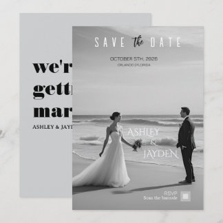Faire-part de mariage monochrome