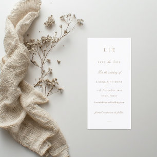 Faire-part de mariage Monogramme Blanc Rose Save T