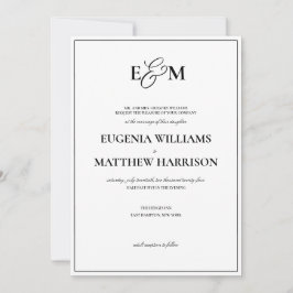 Faire-part de mariage Monogramme classique