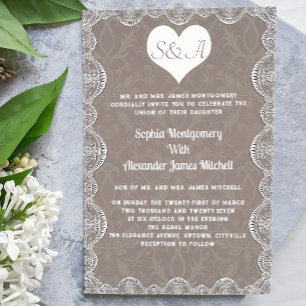 Faire-part de mariage Monogramme Code QR