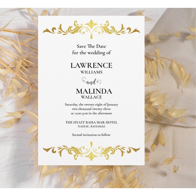 Faire-Part de Mariage Monogramme Élégant en Écritu (Créateur téléchargé)