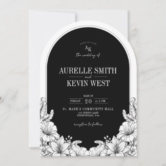 Faire-part de mariage monogramme floral rustique n