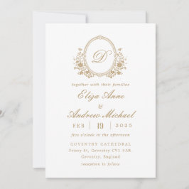 Faire-part de mariage Monogramme Or Classique