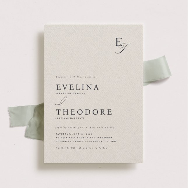 Faire-part de mariage Monogramme Parker (Créateur téléchargé)