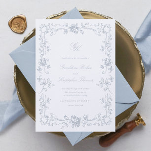 Faire-part de mariage Monogramme Régence
