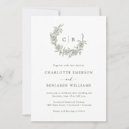 Faire-part de mariage monogramme simple