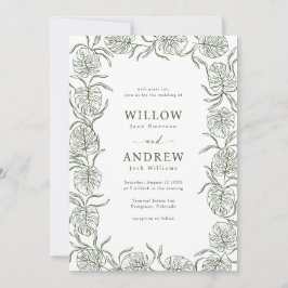 Faire-part de mariage Monstera