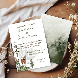 Faire-part de mariage Montagne Forestière à l'aqua