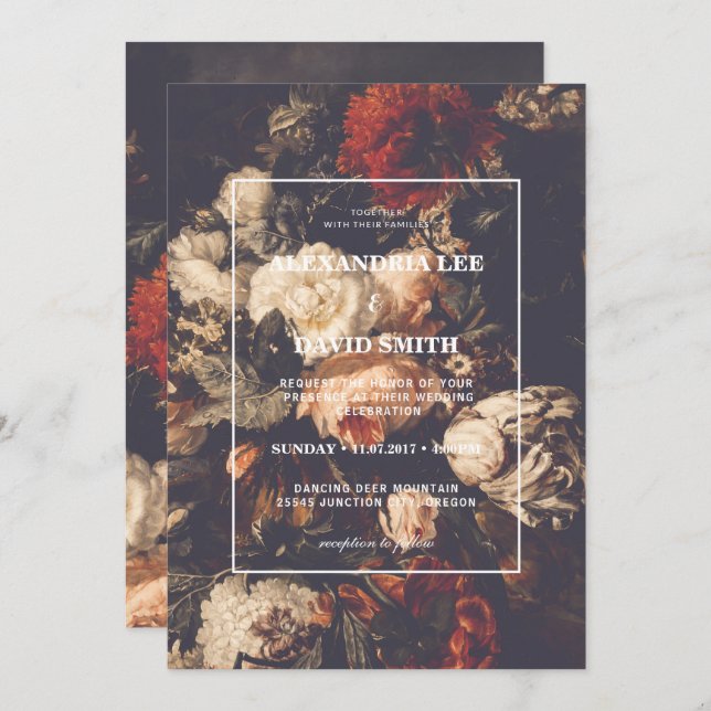 Faire-part de mariage Moody Automne Automne automn (Devant / Derrière)