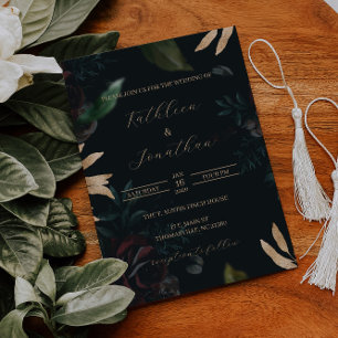Faire-part de mariage Moody foncé Noir Mariage Inv