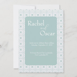 Faire-part de mariage motif bleu pastel