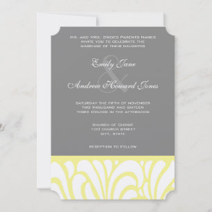 Faire-part de mariage Motif de tourbillon jaune et