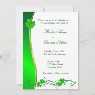 Faire-part de mariage Motif Shamrock Green Lucky