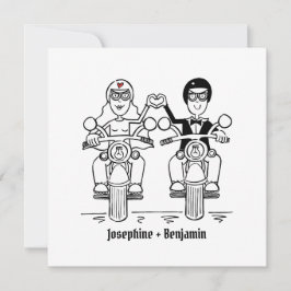 Faire-part de mariage motocyclette personnalisée