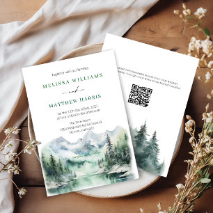 Faire-part de mariage Mountain Skyline avec code Q