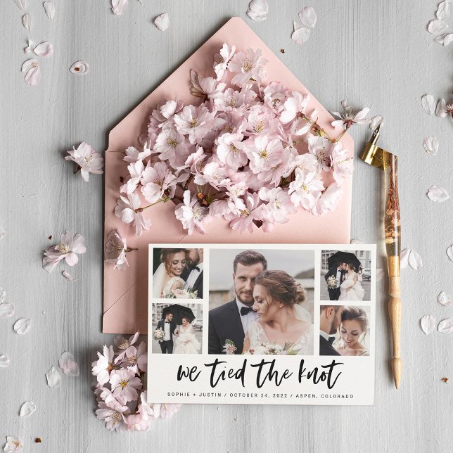 Faire-part de mariage multi-photos avec écriture d (Créateur téléchargé)